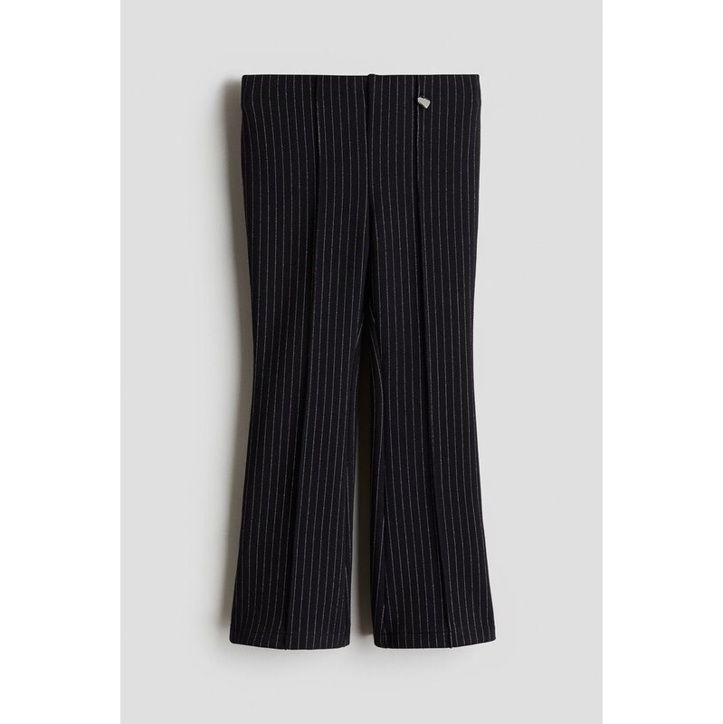 H&M - Kalhoty Flared - Černá/Úzký Proužek