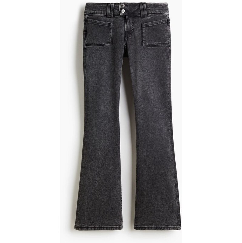 H&M - Flared Low Jeans - šedá 108930858