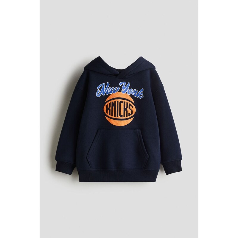 H&M - Mikinas potiskem as kapucí - Tmavomodrá/New York Knicks