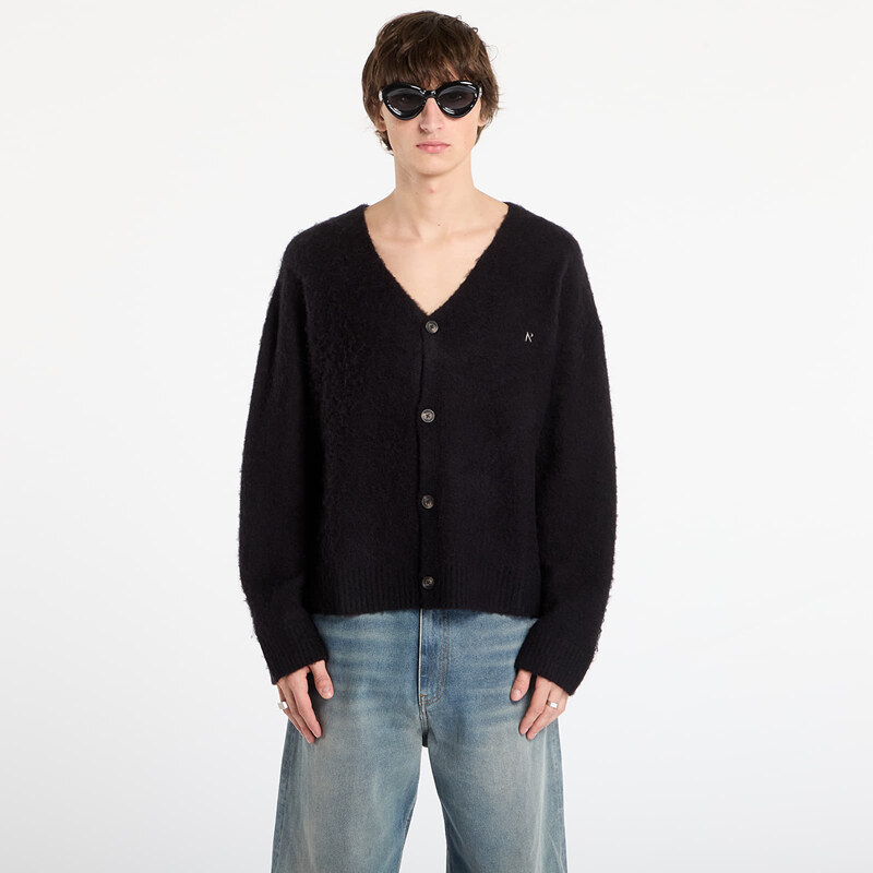 Svetr REPRESENT Textured Knit Cardigan Jet Black L