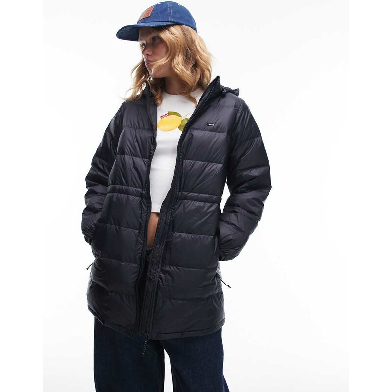 Levis Polly midi puffer jacket in black