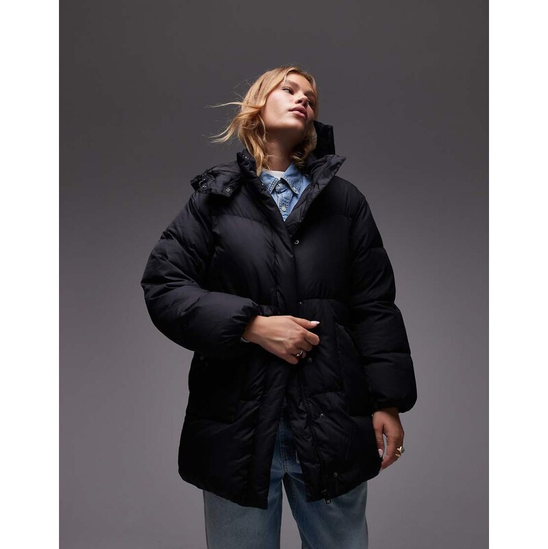 Levis western midi puffer coat in black 108969333