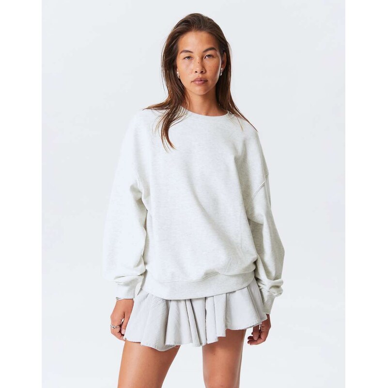 Weekday oversized slouchy sweatshirt in grey melange 108969563