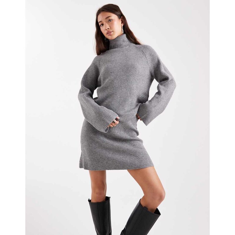Object knitted mini skirt co-ord in grey