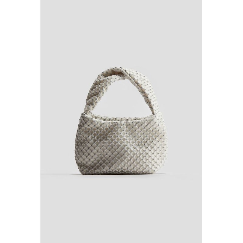 H&M - Třpytivá síťovaná kabelka - Bílá