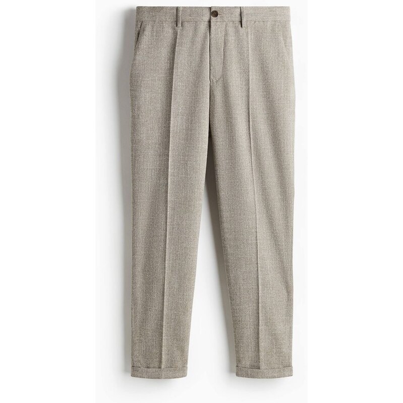 H&M - Elegantní kalhoty Regular Fit - Béžový Melír