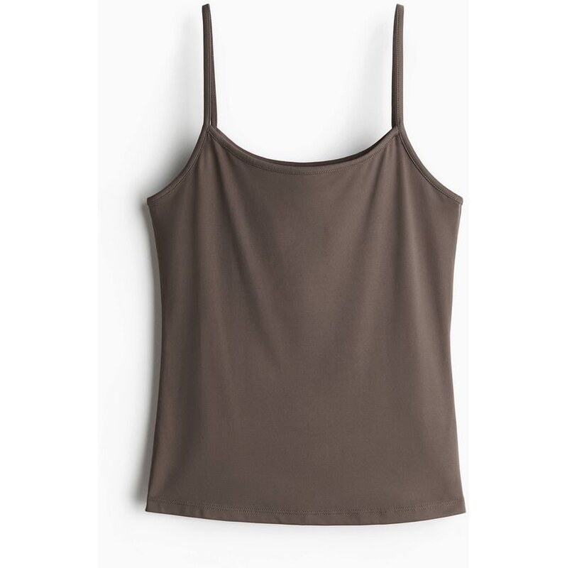 H&M - Tílko z mikrovlákna - Tmavá Šedobéžová