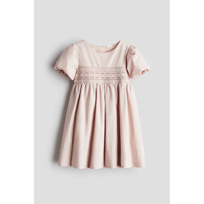 H&M - Šatys výšivkou - Tlumená Světle Růžová