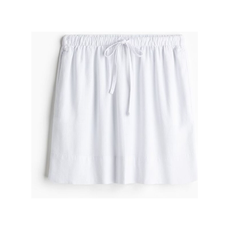 H&M - Minisukně z lněné směsi - Bílá