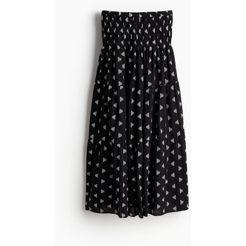 H&M - Vyšívaná maxi sukně - Černá