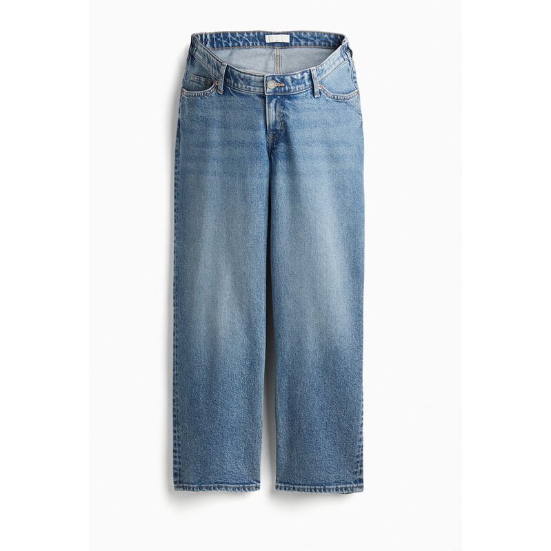 H&M - MAMA Straight Low Ankle Jeans Before & After - Světlý