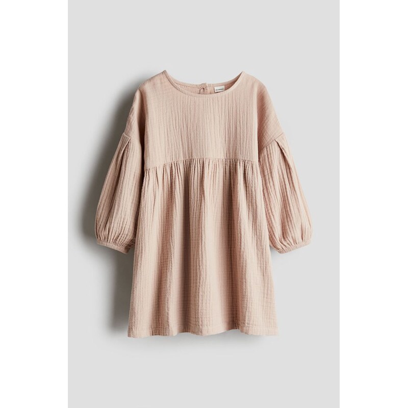 H&M - Bavlněné mušelínové šaty - Béžová