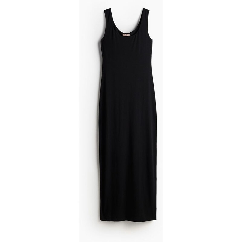 H&M - Dlouhé žerzejové šaty - Černá