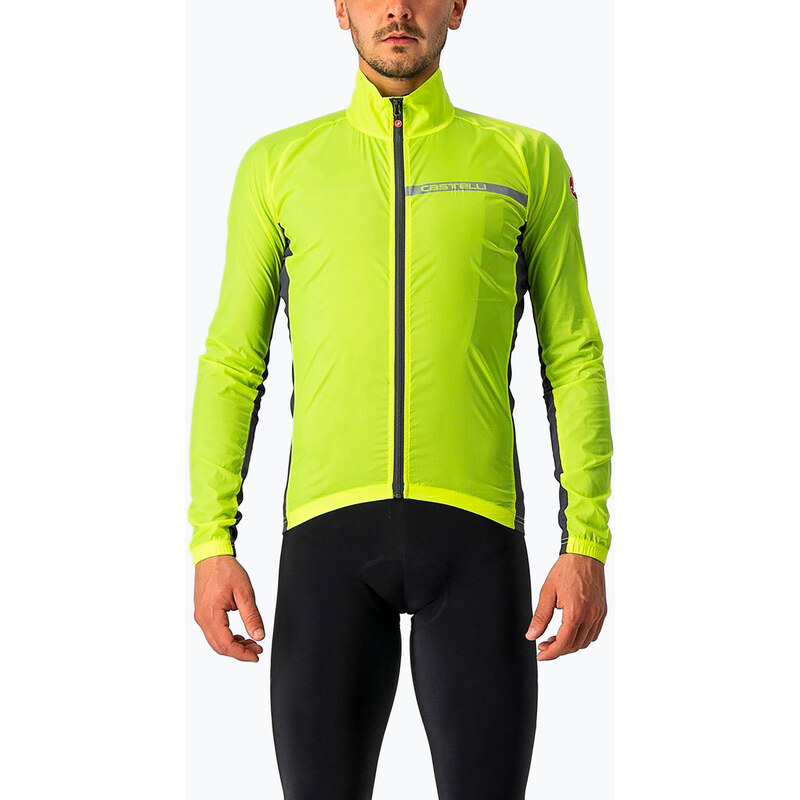 Pánská cyklistická bunda Castelli Squadra Stretch electric lime