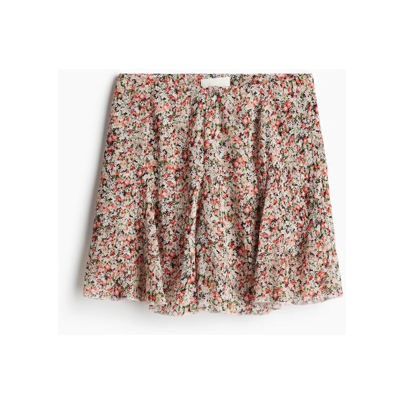 H&M - Minisukně Flared - Světle Růžová/Květy