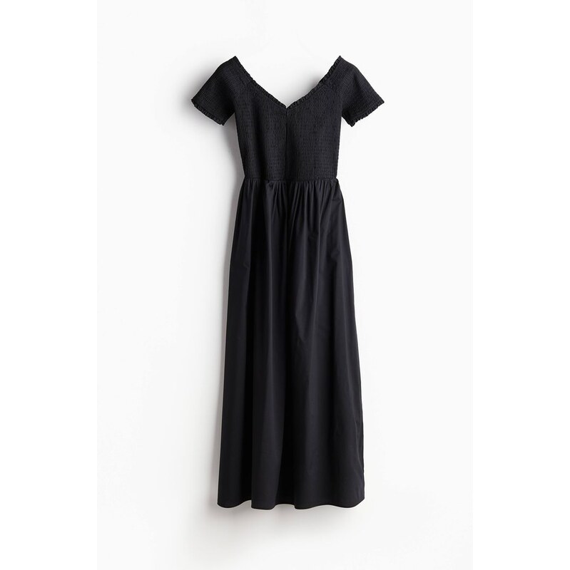 H&M - Šatys žabkováním odhalující ramena - Černá