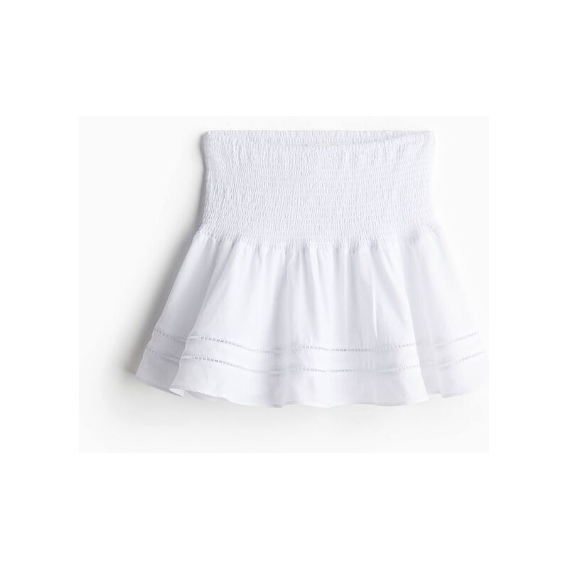 H&M - Minisukně s žabkováním v pase - Bílá