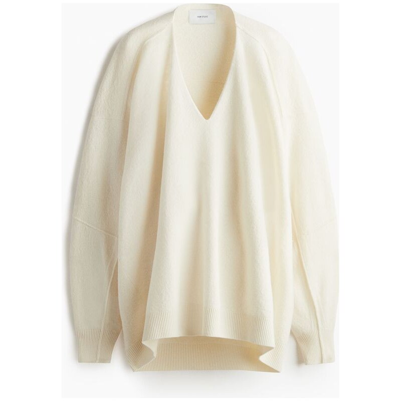 H&M - Oversized vlněný svetr - bílá 108529737