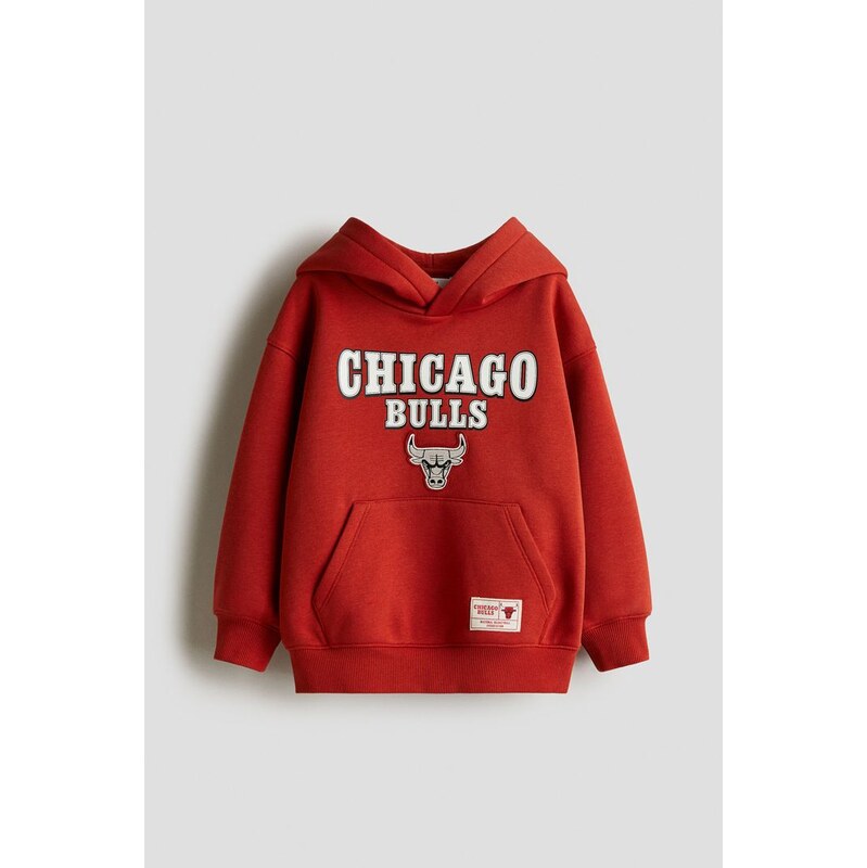 H&M - Mikinas potiskem as kapucí - Červená/Chicago Bulls