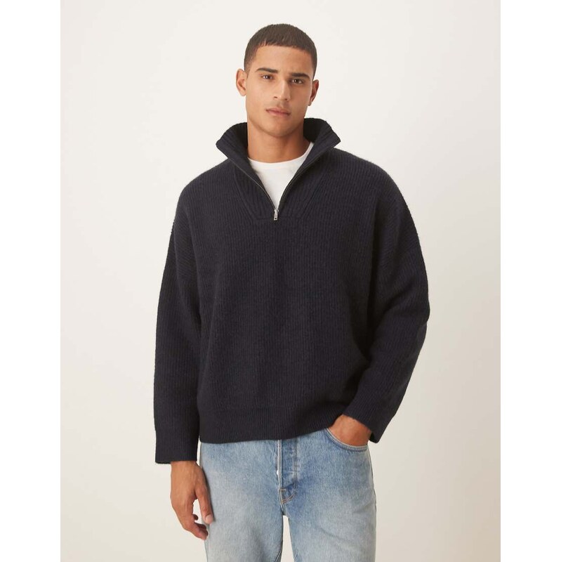 ASOS DESIGN super oversized boxy fit knitted rib funnel neck