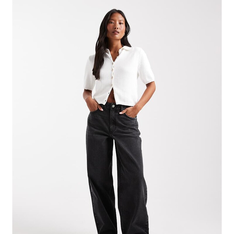 Miss Selfridge Petite baggy jean in black wash