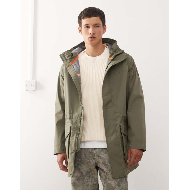 Napapijri Pilloz shell jacket in khaki-Green