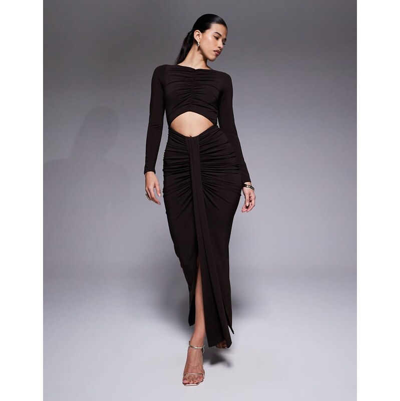 Jaded Rose slinky jersey maxi dress with cut out and ruched