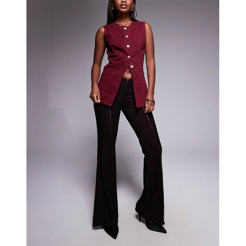 I.AM.GIA Ronan low rise hook and eye split front flared trouser