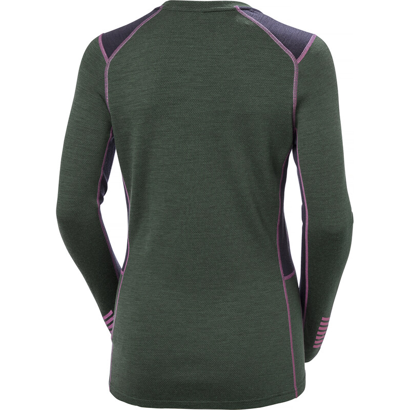 Dámské Termo tričko HELLY HANSEN W LIFA MERINO MIDWEIGHT CREW 49378_390 – Zelená