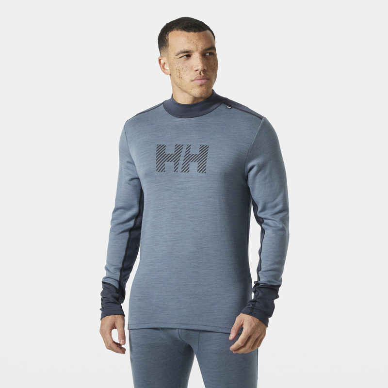 Pánské Termo tričko HELLY HANSEN LIFA MERINO MIDW LOGO 49543_601 – Modrá