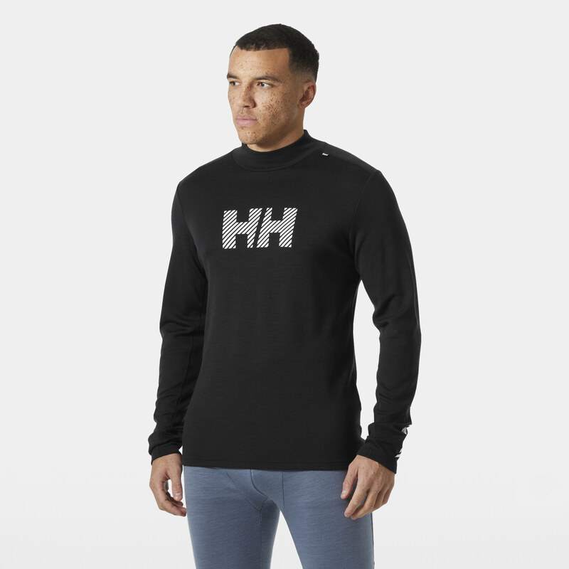 Pánské Termo tričko HELLY HANSEN LIFA MERINO MIDW LOGO 49543_990 – Černá