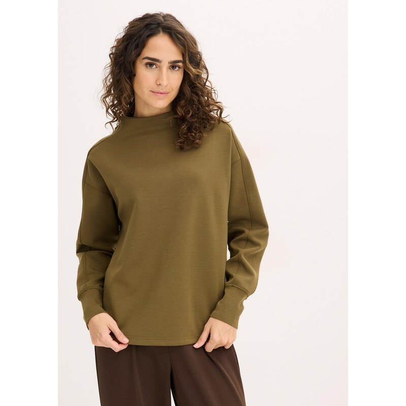 bonprix Oversize mikina z měkkého materiálu scuba zelená Žena