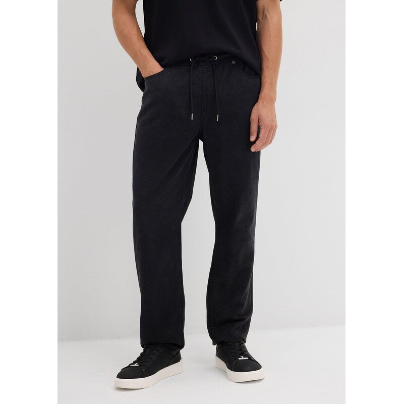 bonprix Kalhoty bez zapínání, Relaxed Fit, z čistého bavlněného