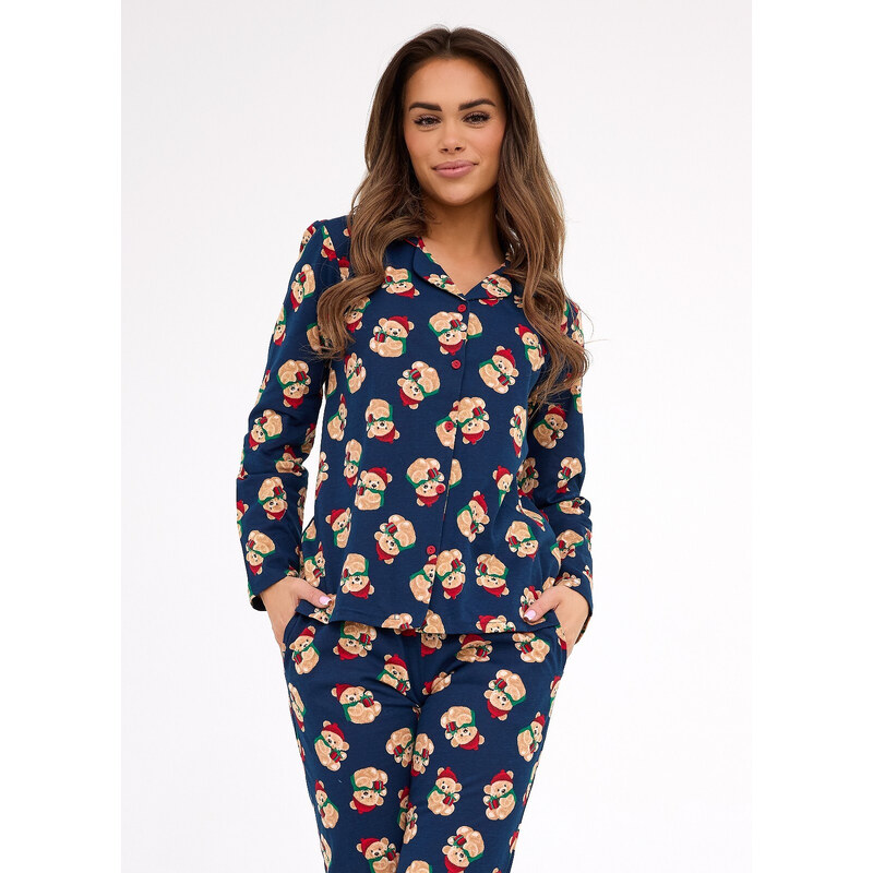 pyžamo model 21416873 Teddy 5 délka/r Vánoce S2XL dámské