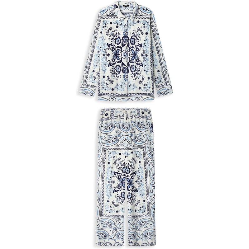 Gisela Pyžamo Set marine modrá / světlemodrá / offwhite 108977866