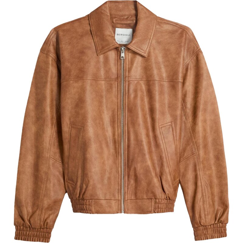 Bershka Přechodná bunda velbloudí 108977839