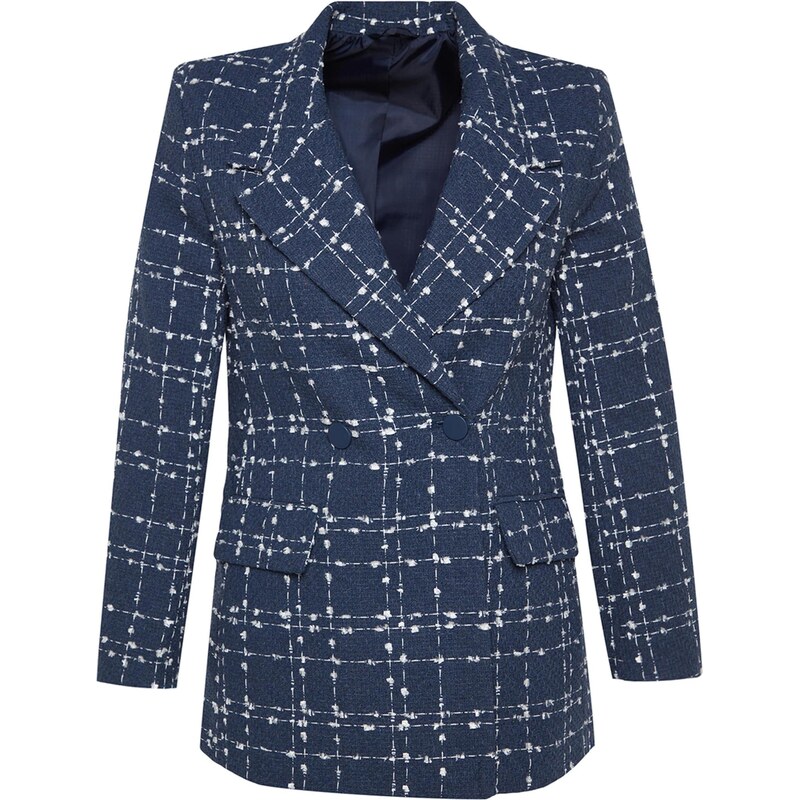 Trendyol Blejzr indigo / bílá 108980640