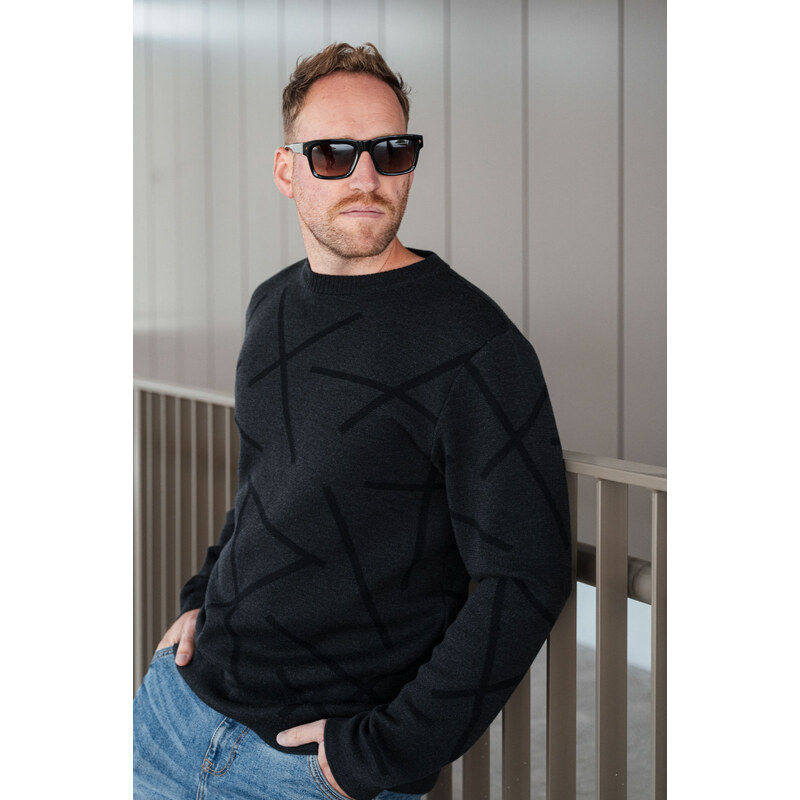 youngprimitive - mikiny & svetry Zigzag - anthracite