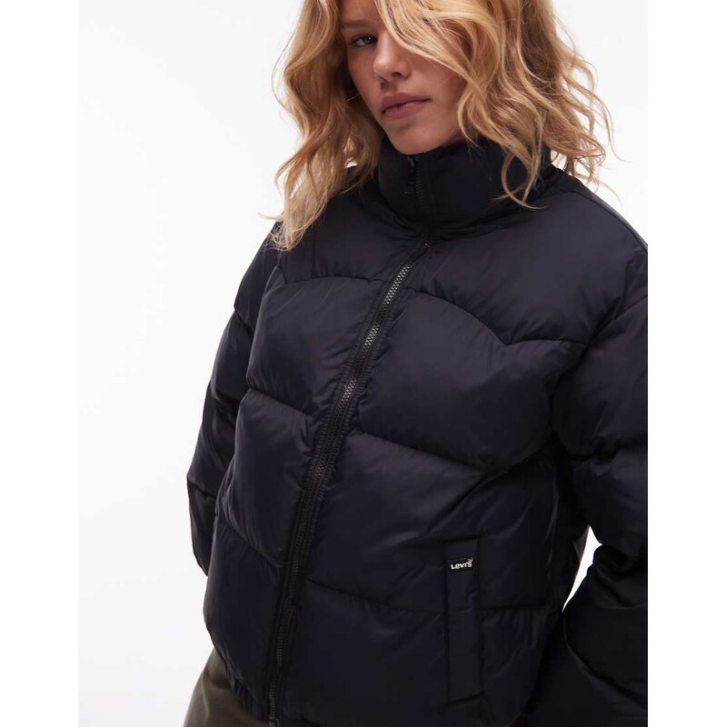 Levis Noe nylon western puffer jacket in black