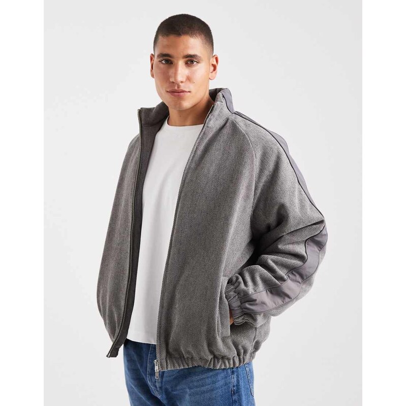 ASOS DESIGN track jacket in grey 109173071