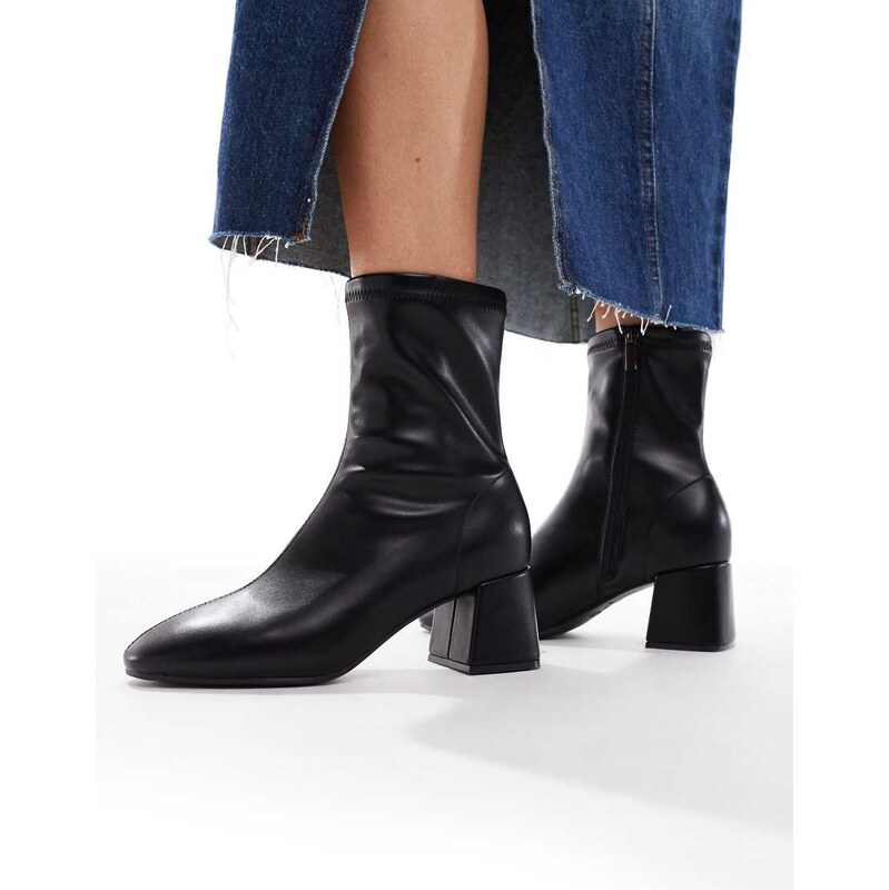 New Look PU sock heeled boot in black