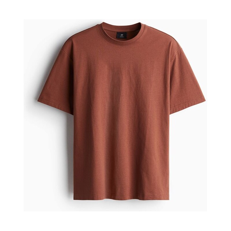H&M - Tričko Loose Fit - Tmavě Oranžová