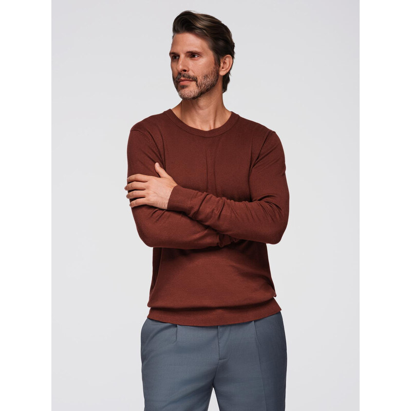 Ombre Mens sweater with round neckline in stretch knit with