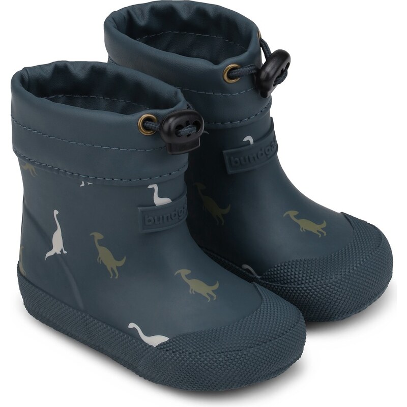 Bundgaard Malik dětské zateplené barefoot holínky / Navy Dino