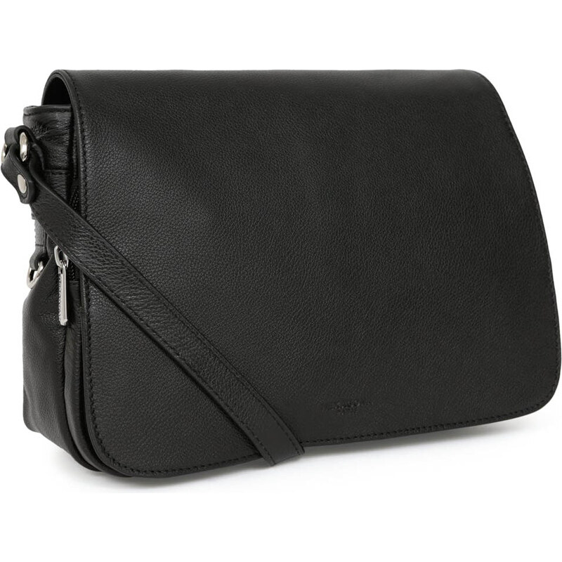 Dámská kožená crossbody kabelka Hexagona 462965 černá 108987982