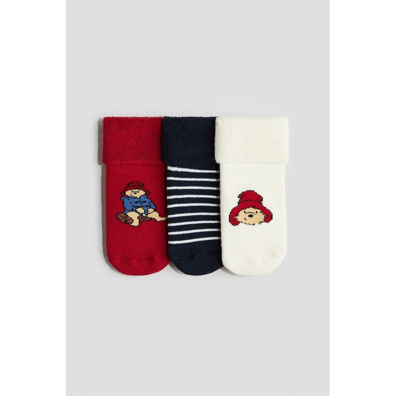 H&M - Froté ponožky: balení po 3 - Medvídek Paddington