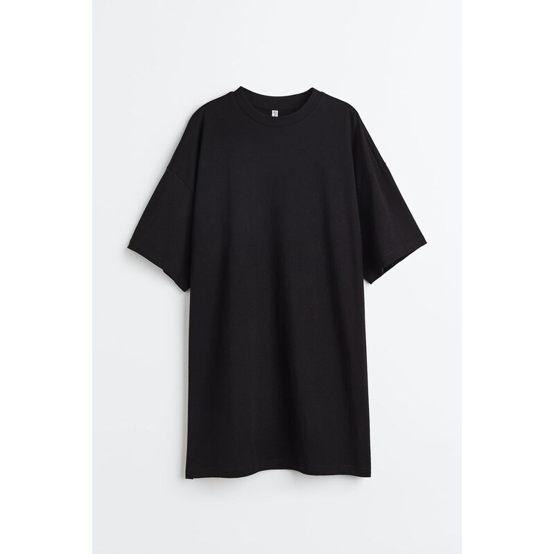 H&M - Oversized tričkové šaty - Černá
