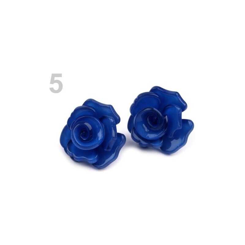 Náušnice plastové ROSE (1 pár) - 5 modrá královská Stoklasa