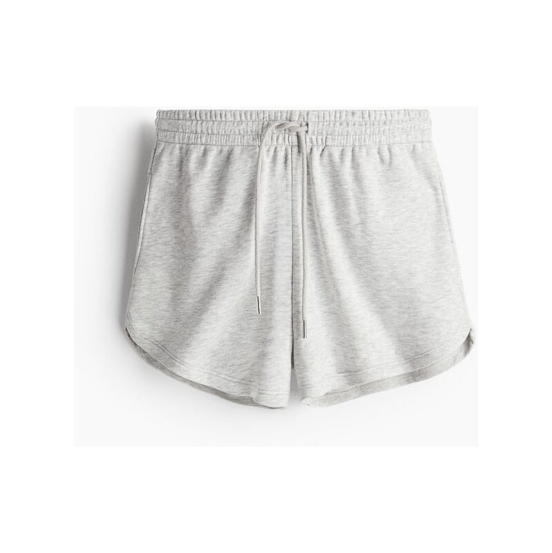 H&M - Teplákové šortky - Světle Šedý Melír