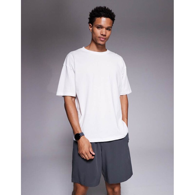 4505 Icon oversized cotton quick dry training t-shirt in white
